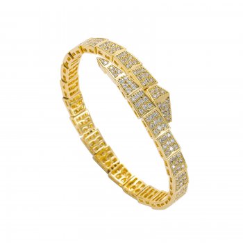 Opening adjustable full zircon hip-hop jewelry creative men's and women's bracelet snake bracelet