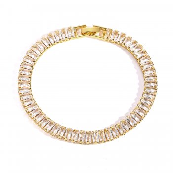 Hot sale hip hop bracelet 7mmT square zircon men's bracelet hip hop alloy full zircon personality accessories