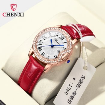 Chenxi new fashion ladies watch diamond Roman calendar waterproof quartz watch female watch
