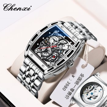 Chenxi wine barrel fully automatic mechanical men's watch Douyin cross-border foreign trade fashion business manufacturer hollow Chenxi wine barrel fully automatic mechanical men's watch Douyin cross-border foreign trade fashion business manufacturer hollow