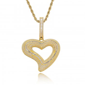 Love pendant hip-hop necklace T square zircon irregular personality fashion Love pendant hip-hop necklace T square zircon irregular personality fashion