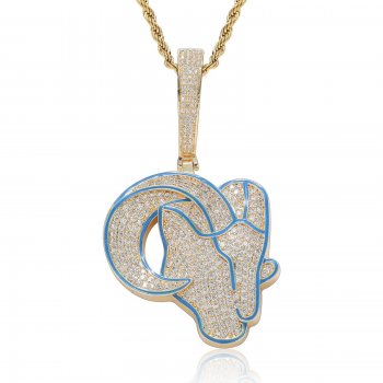 Goat pendant full of diamond hip-hop jewelry micro-inlaid zircon personality trend brand animal necklace hip-hop accessories