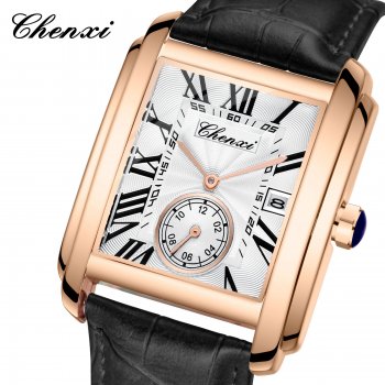 Chenxi brand square quartz watch alloy factory direct sales spot wholesale leather belt watch men