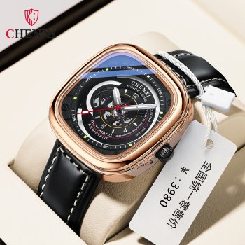 Chenxi watch mechanical watch men's watch square hollow high-end fashion watch fully automatic men's genuine watch