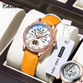 Chenxi genuine ladies watch trendy hollow automatic mechanical watch strap diamond waterproof luminous mechanical watch
