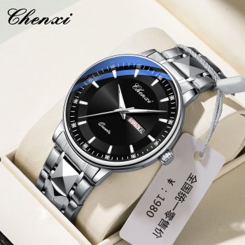 Chenxi watch men's watch fashion trend quartz watch calendar luminous waterproof watch men's