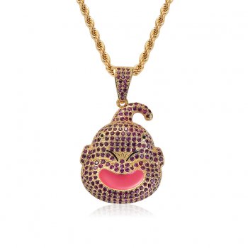 Hip-hop Dragon Ball Demon Fat Buu Pendant Trendy brand hiphop full zircon color pendant