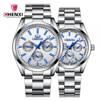 Factory direct sales three-eye decorative casual couple electronic watch