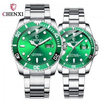 Green Submariner Watch Women Men Non-Mechanical Watch Chenxi Couple Watch Wholesale Waterproof Fashion Luminous Watch