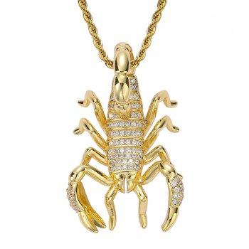 Hot selling scorpion pendant copper inlaid zircon real gold electroplating personality domineering trendy men hip hop scorpion n