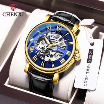 CHENXI high-end mechanical watch men's Roman hollow waterproof luminous automatic mechanical watch