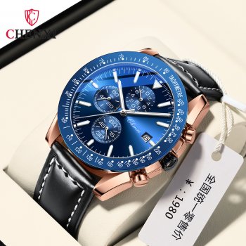 Chenxi Men's Watch Multi-Function Sports Three-Eye Chronograph Waterproof Luminous Calendar Quartz Watch