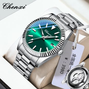 Chenxi watch men's watch mechanical watch simple men's watch calendar luminous waterproof steel belt mechanical men's watch fact