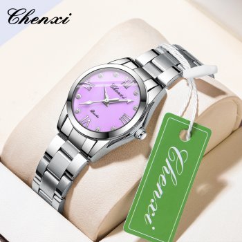 Chenxi fashion women's watch steel strap luminous waterproof quartz watch simple diamond women's watch