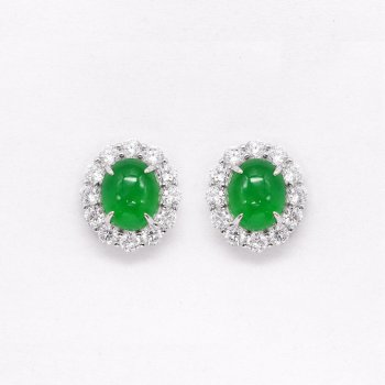 925 silver inlaid ice green chalcedony earrings agate atmospheric ladies fashionable jade earrings