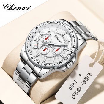 Chenxi popular fashion steel band men's watch waterproof luminous factory wholesale quartz watch men's watch