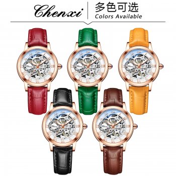 Chenxi watch for women, ladies' casual luminous waterproof fully automatic hollow mechanical watch, Douyin hot-selling mechanica