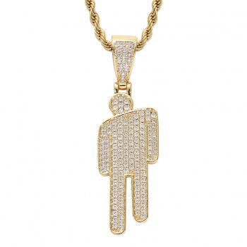Tilted head pendant 18K gold-plated zircon hiphop necklace Tilted head pendant 18K gold-plated zircon hiphop necklace
