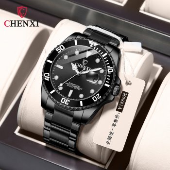 Men's fashion waterproof quartz watch factory direct sale steel band wholesale magnifying glass calendar watch Men's fashion waterproof quartz watch factory direct sale steel band wholesale magnifying glass calendar watch