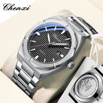 Chenxi watch men's watch sweep seconds through the bottom men's quartz watch fashion luminous calendar Chenxi watch men's watch sweep seconds through the bottom men's quartz watch fashion luminous calendar