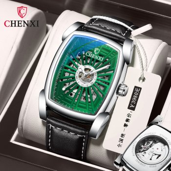 CHENXI brand watch wholesale fully automatic mechanical watch men's popular square hollow mechanical watch