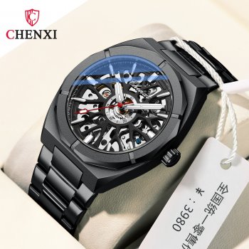 Chenxi new hollow bottom automatic mechanical watch men's luminous waterproof men's watch