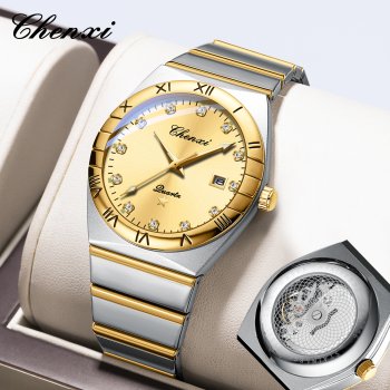 Chenxi watch sweep second movement transparent bottom men's watch calendar luminous men's watch quartz watch manufacturers whole