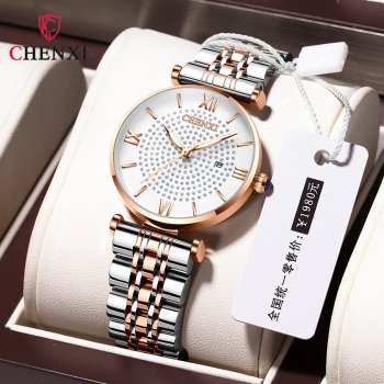 Chenxi calendar ladies watch trendy fashion Roman diamond waterproof quartz watch