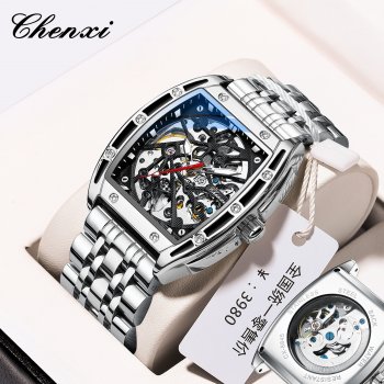 Chenxi barrel-shaped hollow automatic mechanical watch men's luminous manufacturer mechanical watch