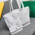 Double-sided cowhide shoulder handbag