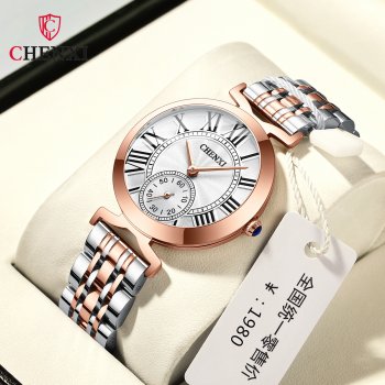 Chenxi Roman design rose gold fashion women's watch solid steel band waterproof quartz watch