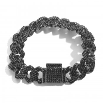 Black zircon trendy rap hip-hop bracelet