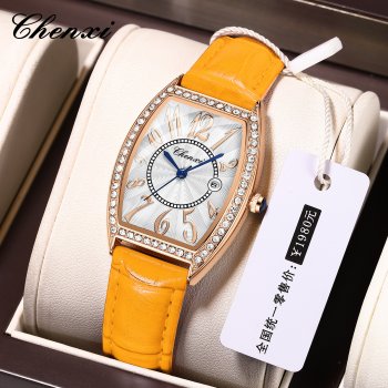 Chenxi Wine Barrel Diamond Fashionable Women's Watch Calendar Waterproof Quartz Watch